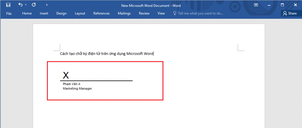 Tạo chữ ký điện tử trên ứng dụng Microsoft Word - Tạo chữ ký số