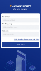 Đăng nhập ứng dụng Einvoice trên thiết bị di động